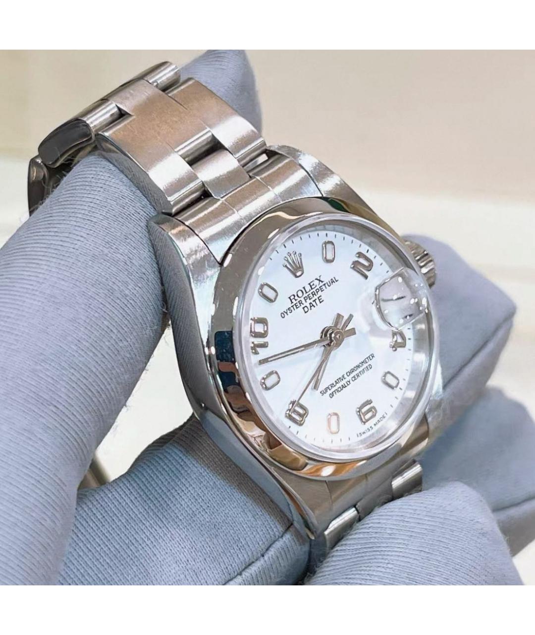 ROLEX Белые металлические часы, фото 4