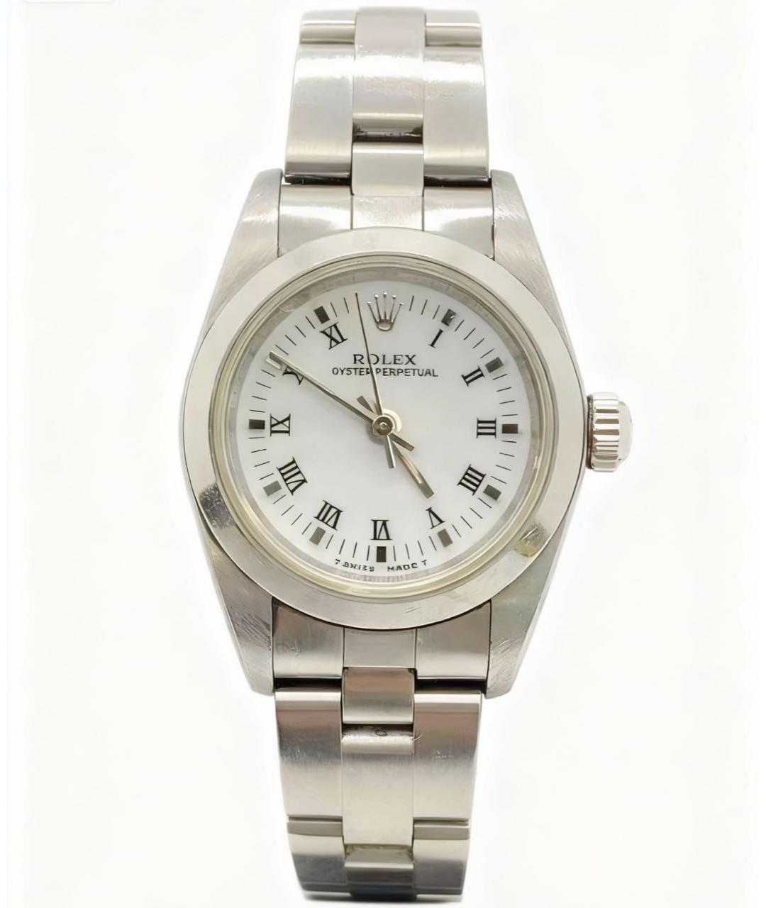 ROLEX Белые металлические часы, фото 7