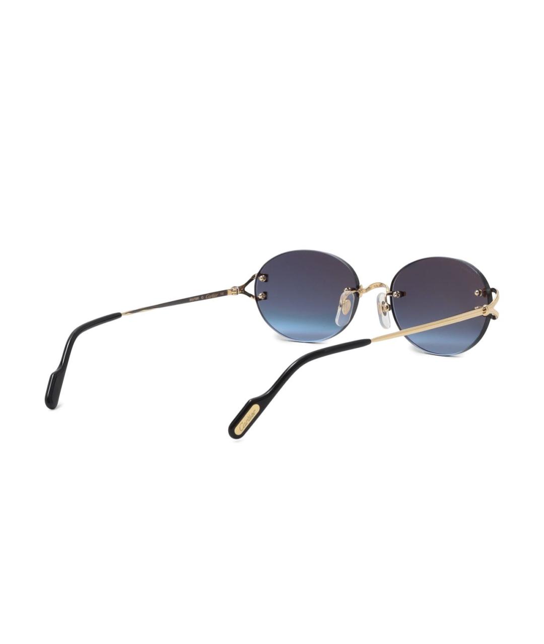 CARTIER Золотые металлические солнцезащитные очки, фото 3