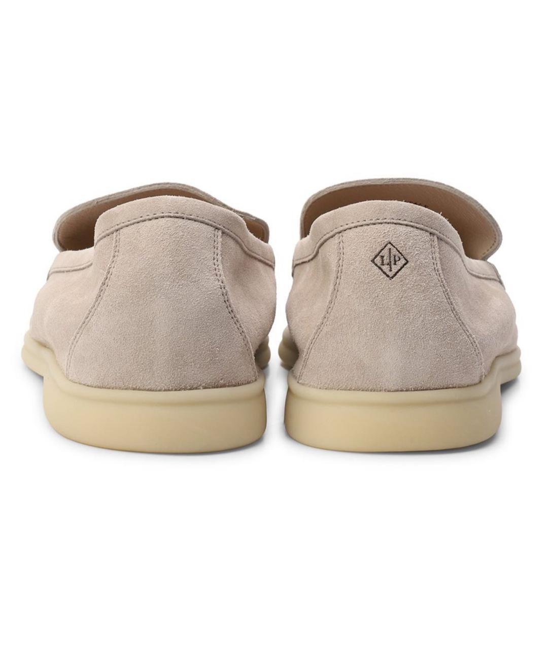LORO PIANA Бежевые замшевые лоферы, фото 3