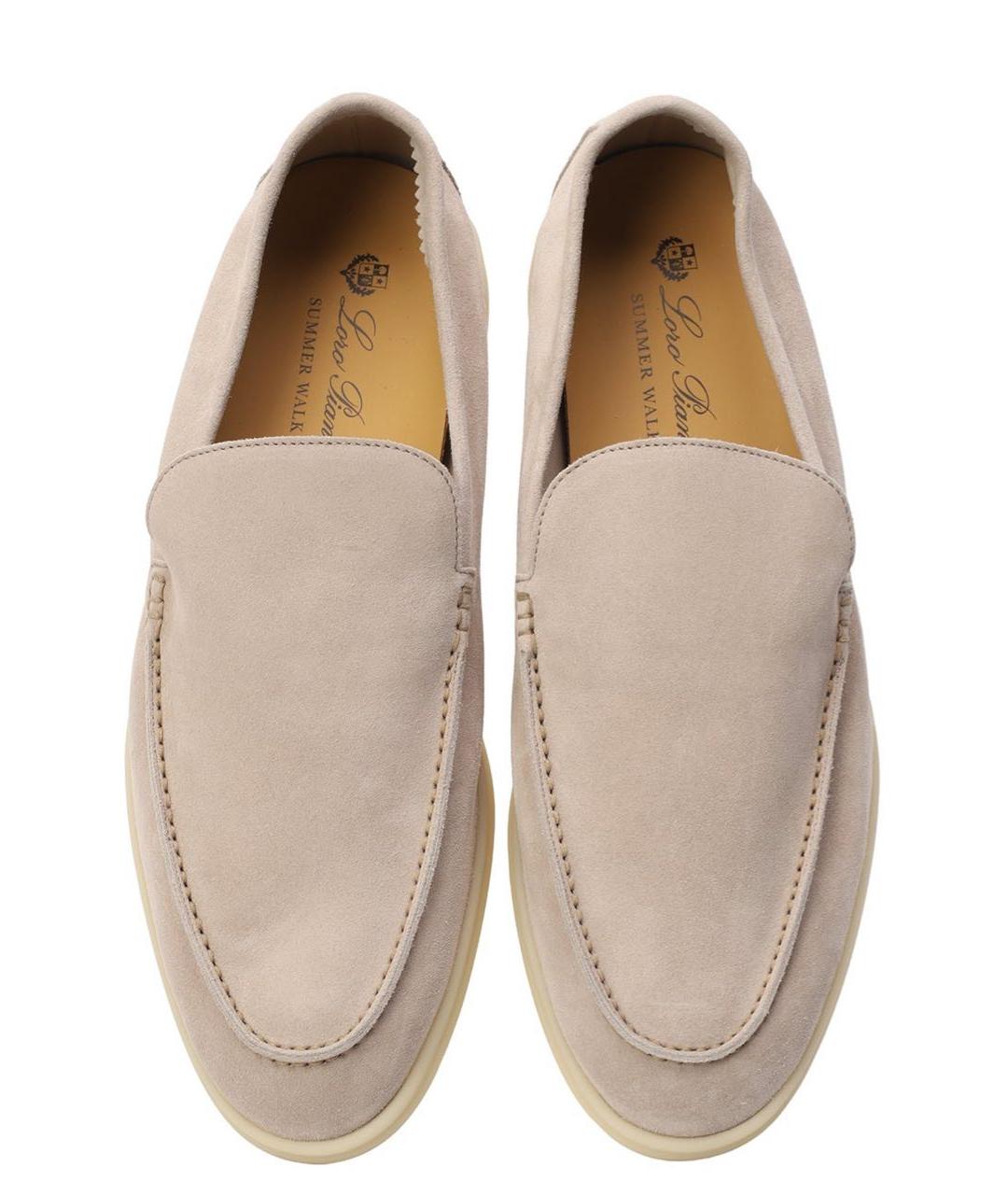 LORO PIANA Бежевые замшевые лоферы, фото 2