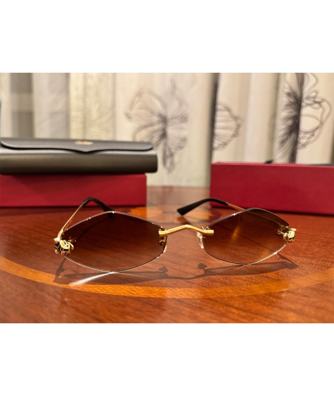 CARTIER Золотые металлические солнцезащитные очки, фото 2