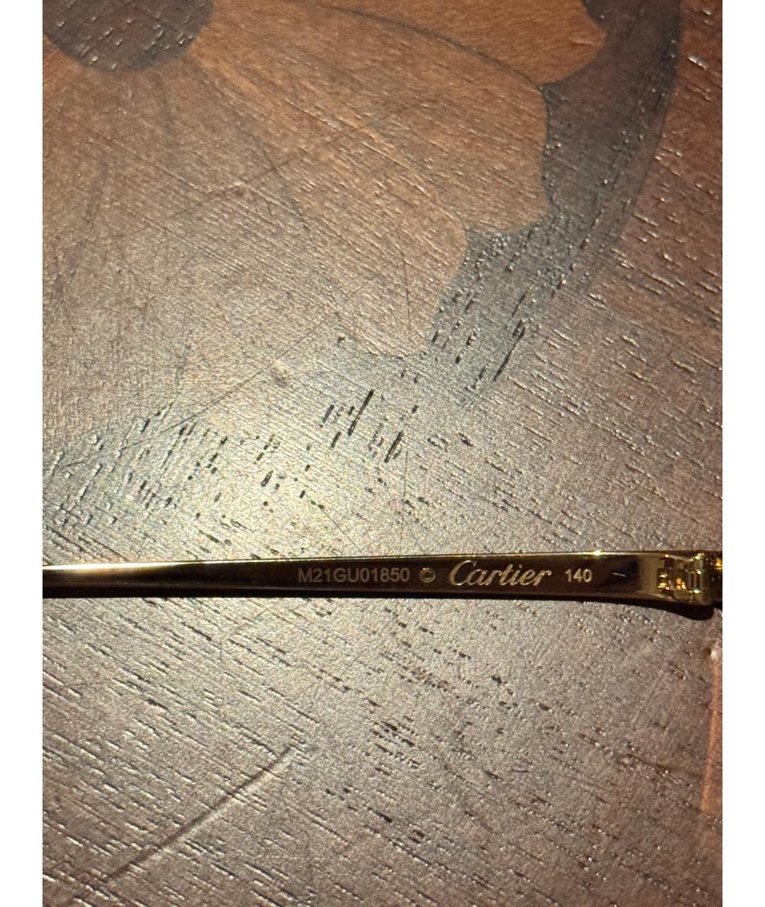 CARTIER Золотые металлические солнцезащитные очки, фото 4