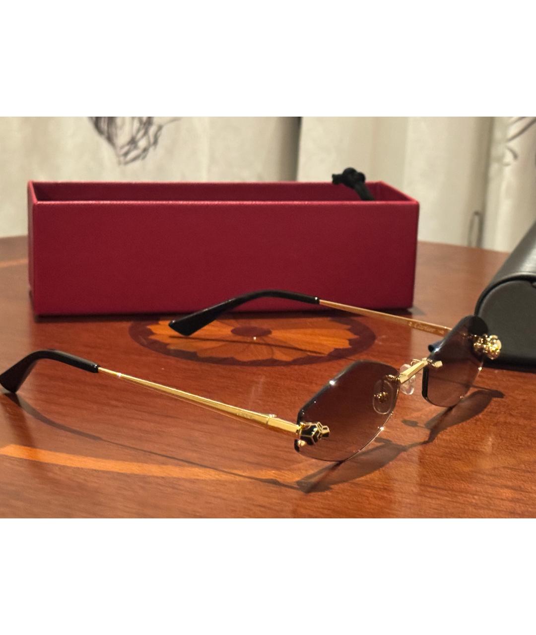 CARTIER Золотые металлические солнцезащитные очки, фото 3