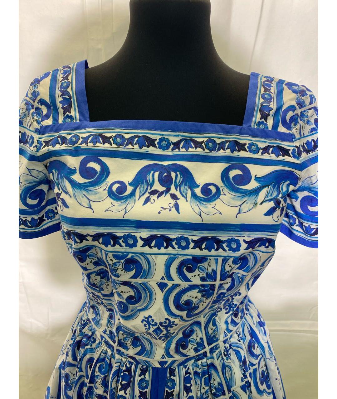 DOLCE&GABBANA Синее хлопковое повседневное платье, фото 6