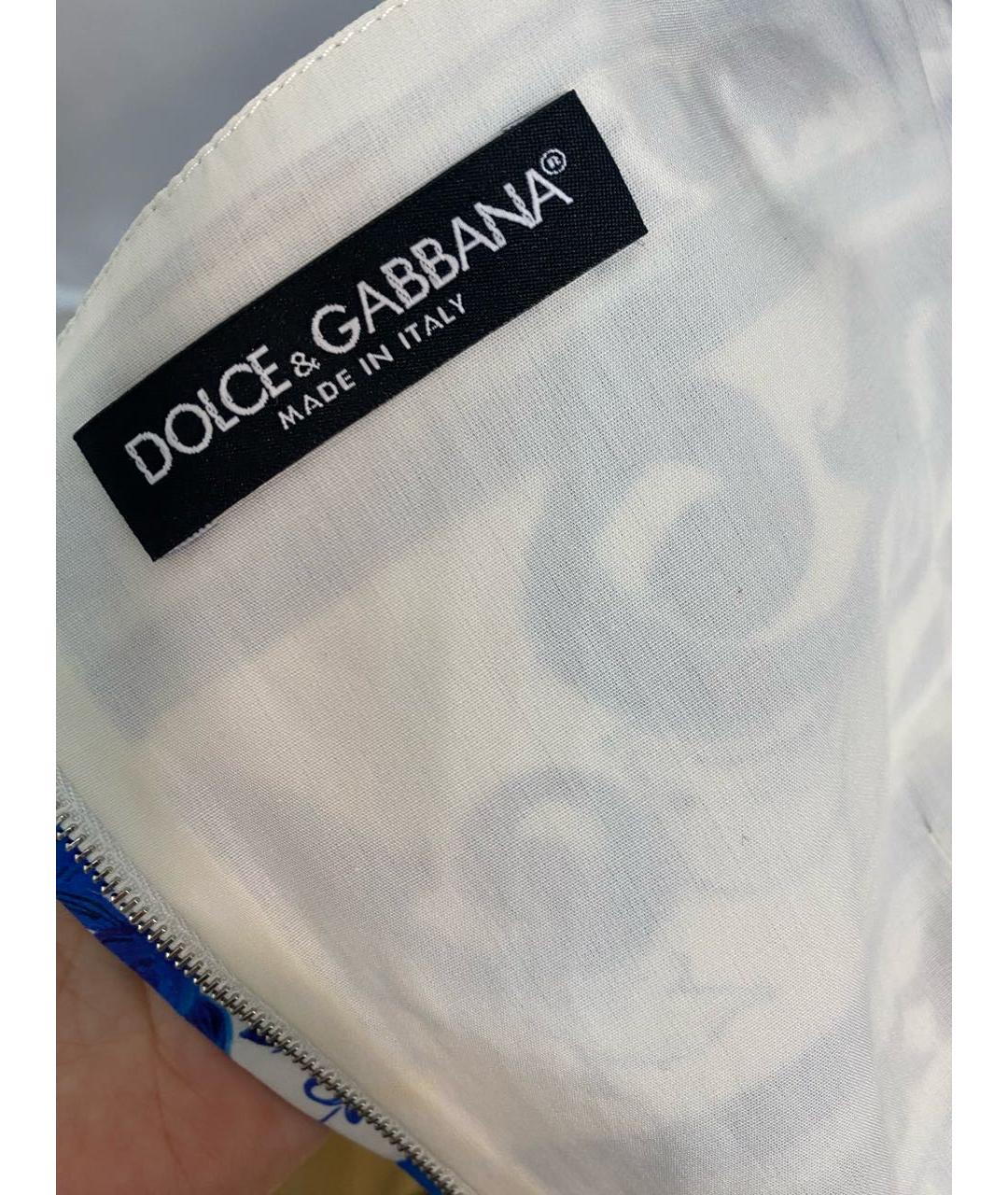 DOLCE&GABBANA Синее хлопковое повседневное платье, фото 3