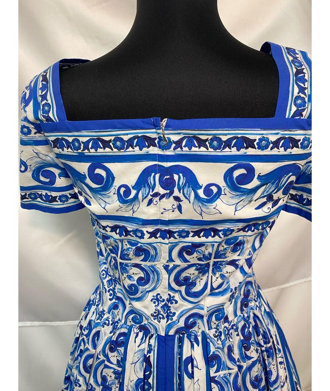 DOLCE&GABBANA Синее хлопковое повседневное платье, фото 5