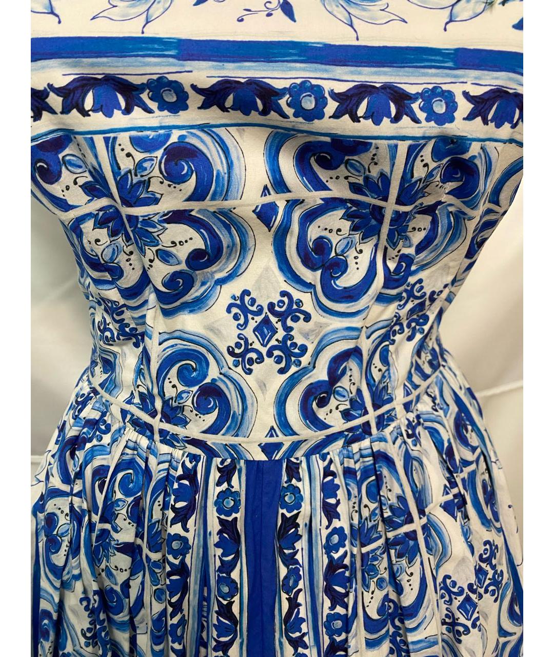 DOLCE&GABBANA Синее хлопковое повседневное платье, фото 4