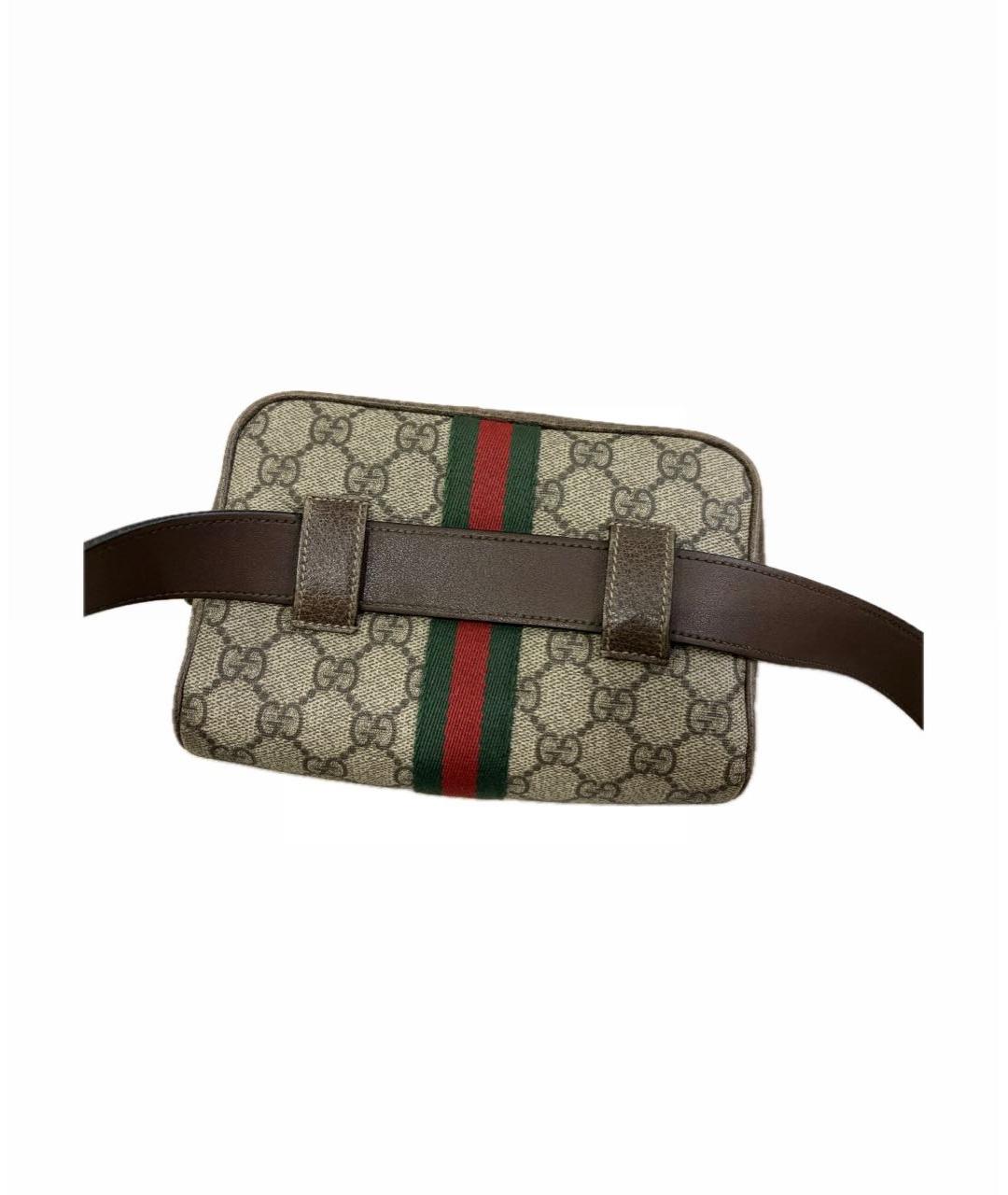 GUCCI Серая кожаная поясная сумка, фото 2