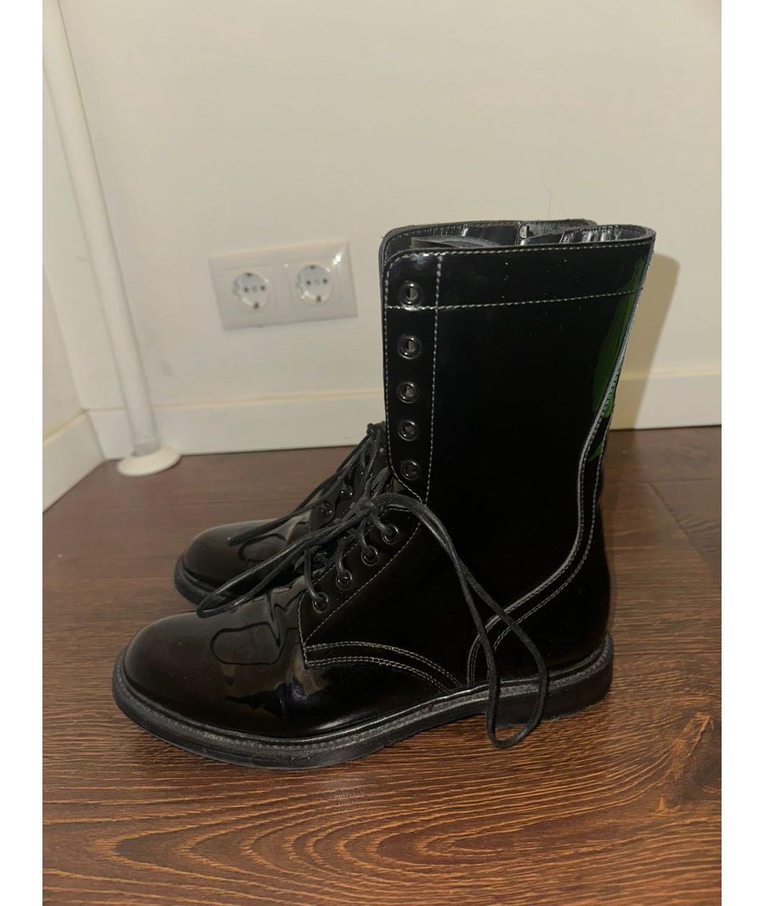 CELINE Черные ботинки из лакированной кожи, фото 6