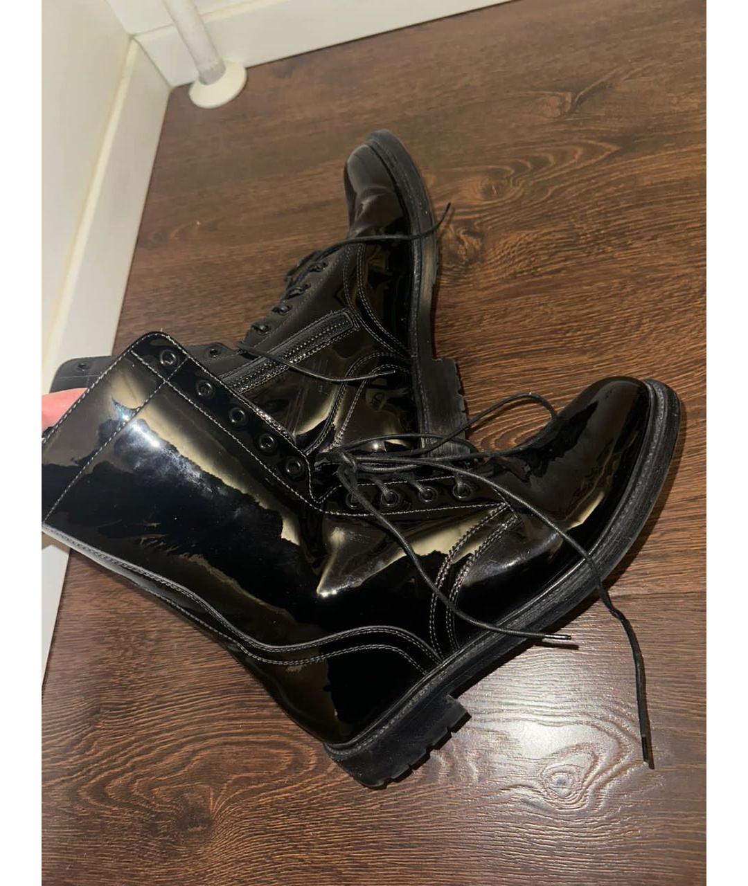 CELINE Черные ботинки из лакированной кожи, фото 2