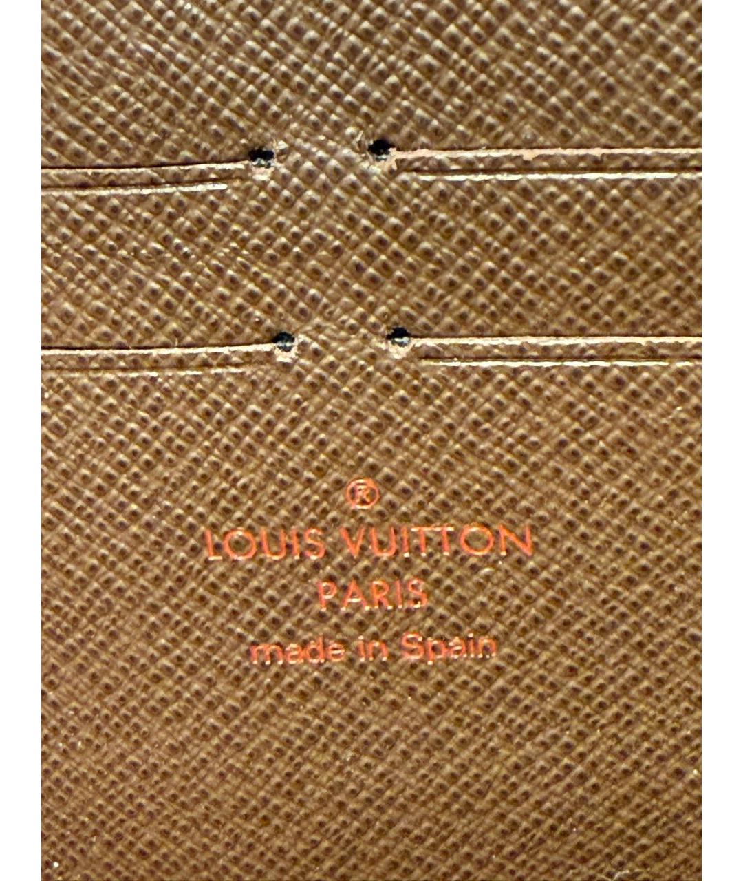 LOUIS VUITTON Коричневый кожаный кошелек, фото 4