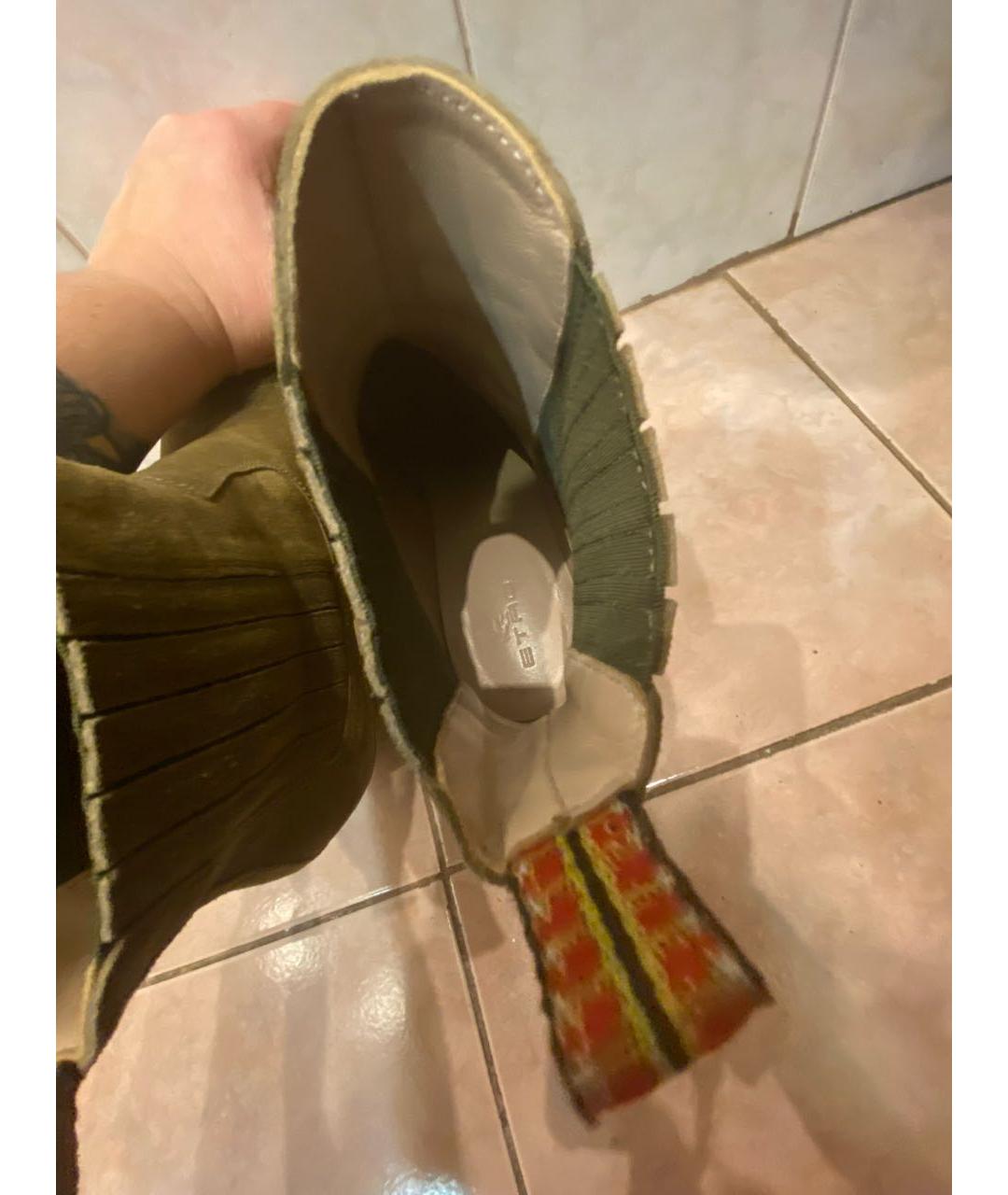 ETRO Хаки замшевые полусапоги, фото 7