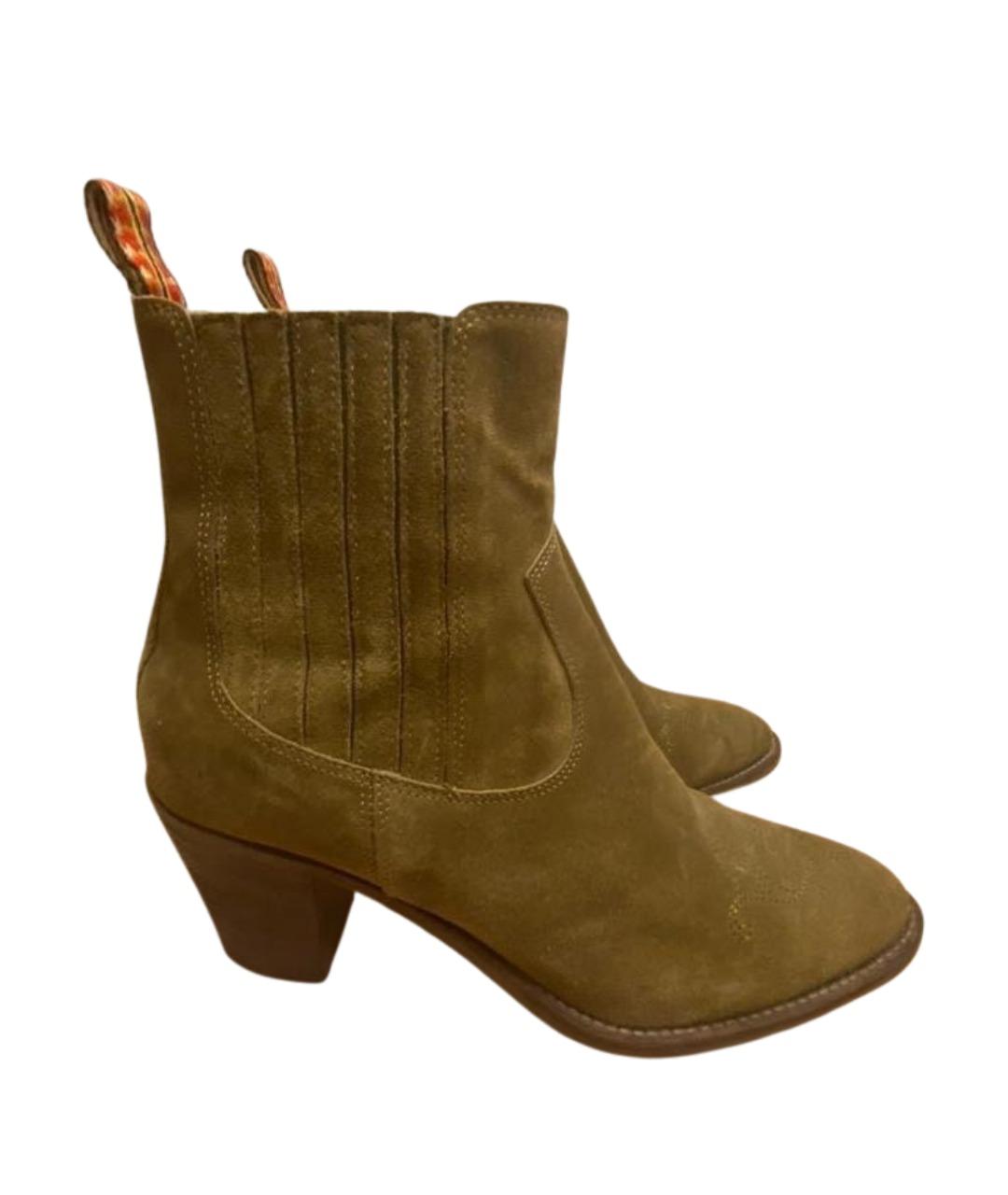 ETRO Хаки замшевые полусапоги, фото 1