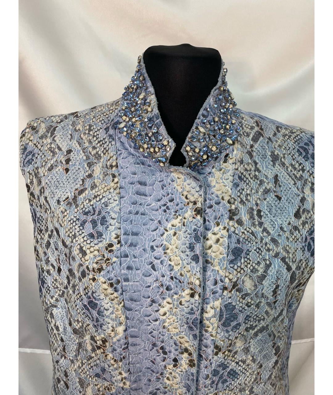 ERMANNO SCERVINO Голубое кружевное вечернее платье, фото 4