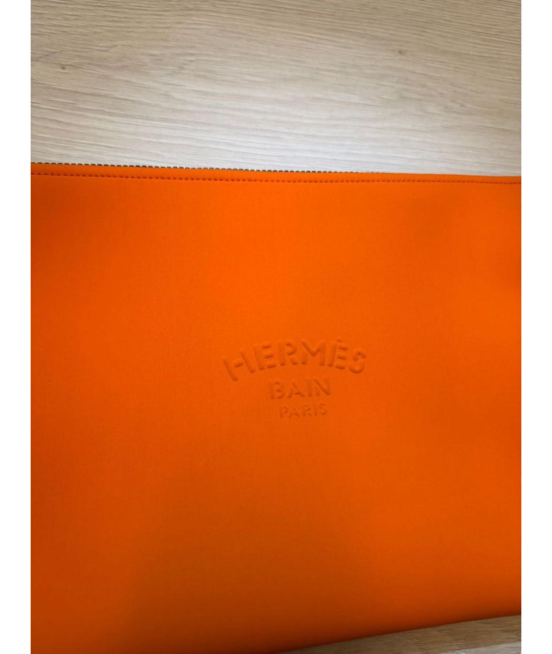 HERMES Оранжевая косметичка, фото 2