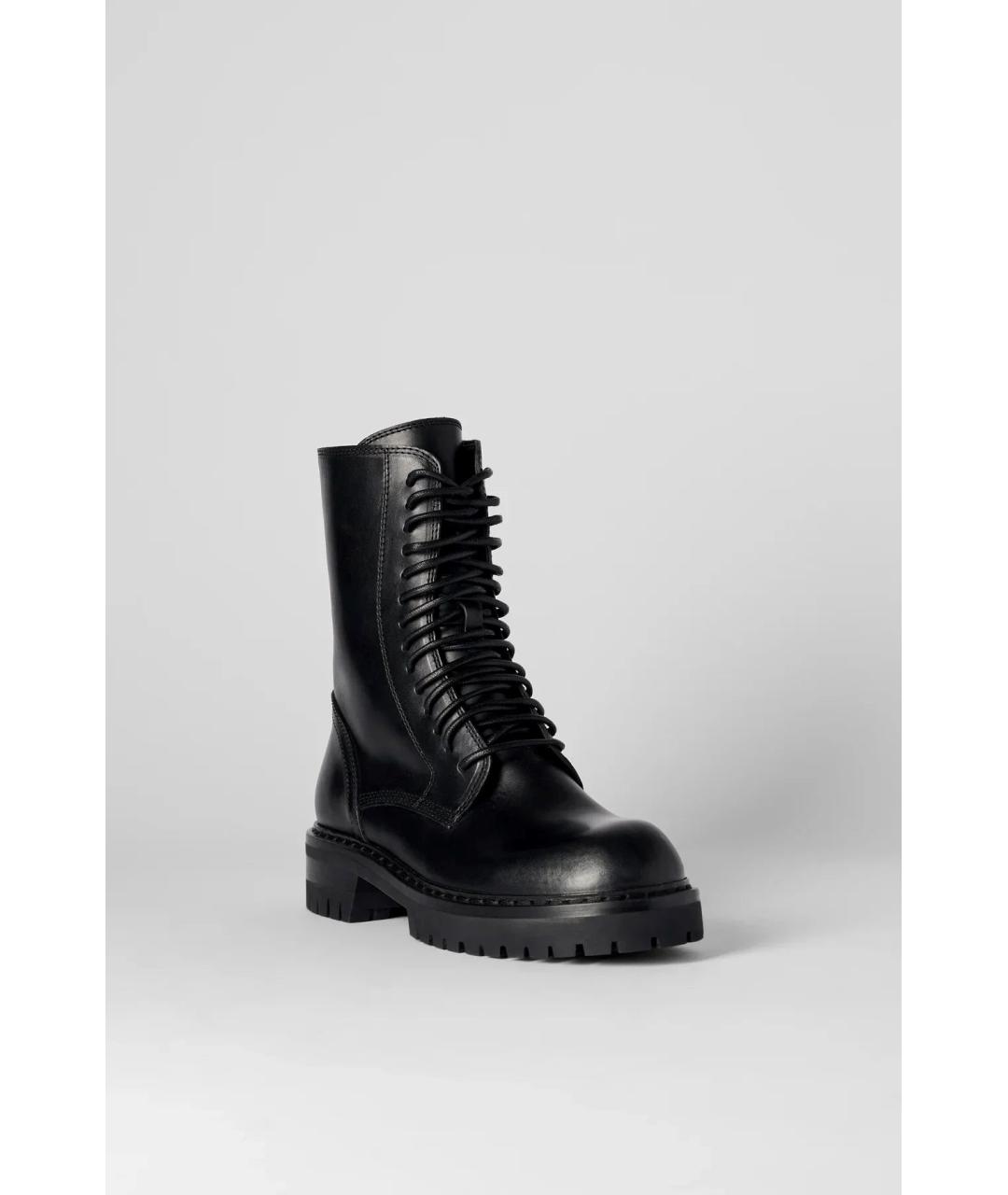 ANN DEMEULEMEESTER Черные кожаные ботинки, фото 8