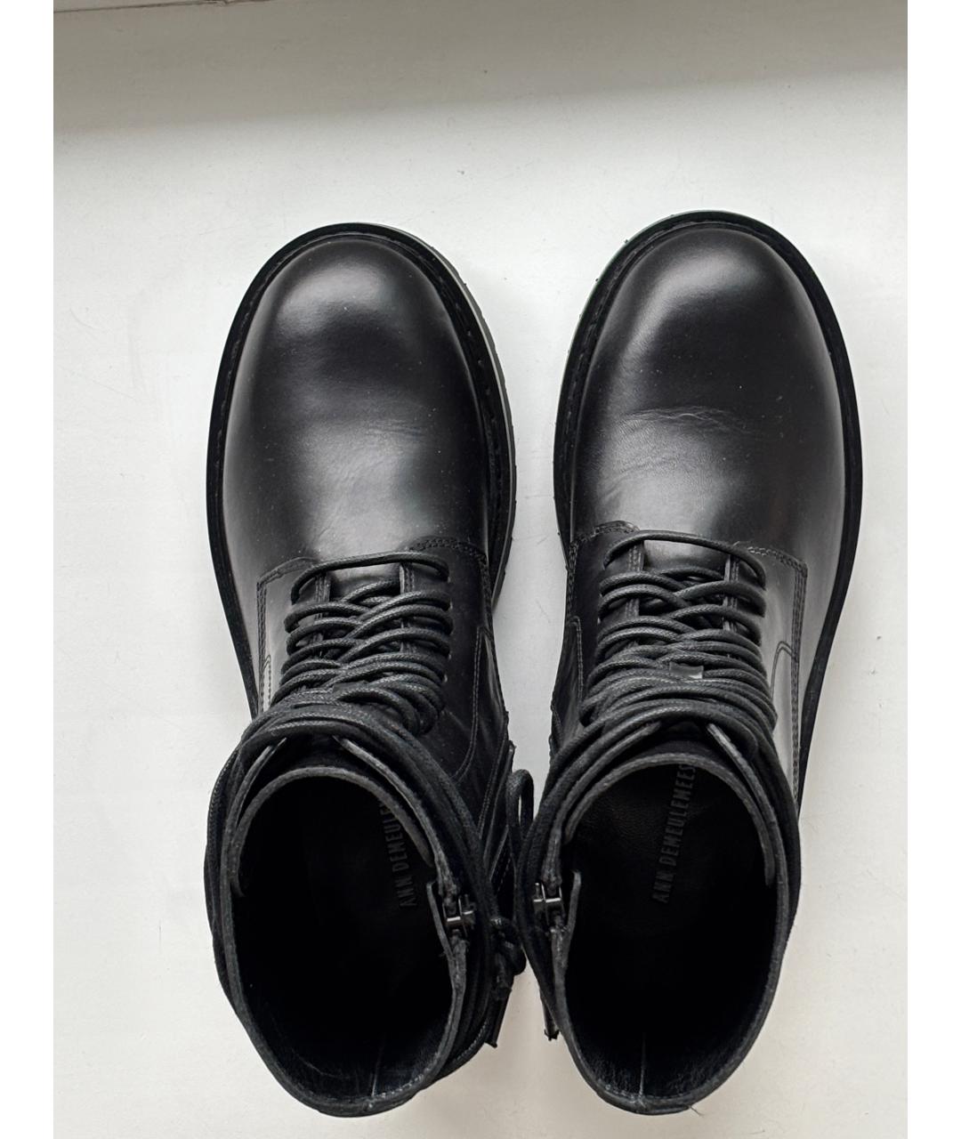 ANN DEMEULEMEESTER Черные кожаные ботинки, фото 3
