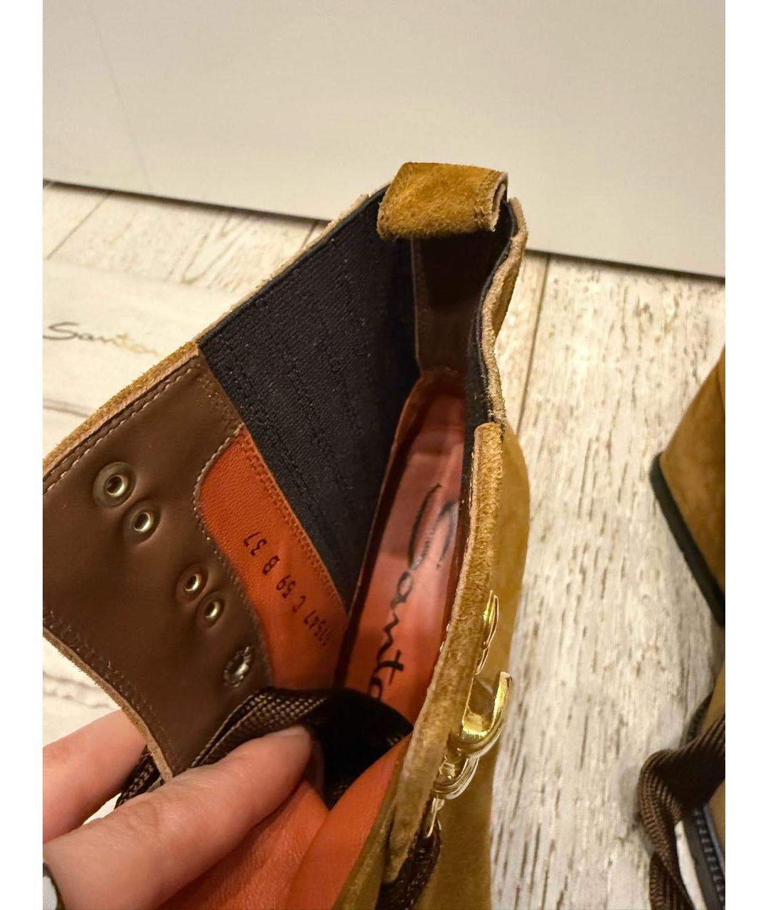 SANTONI Коричневые замшевые ботильоны, фото 7