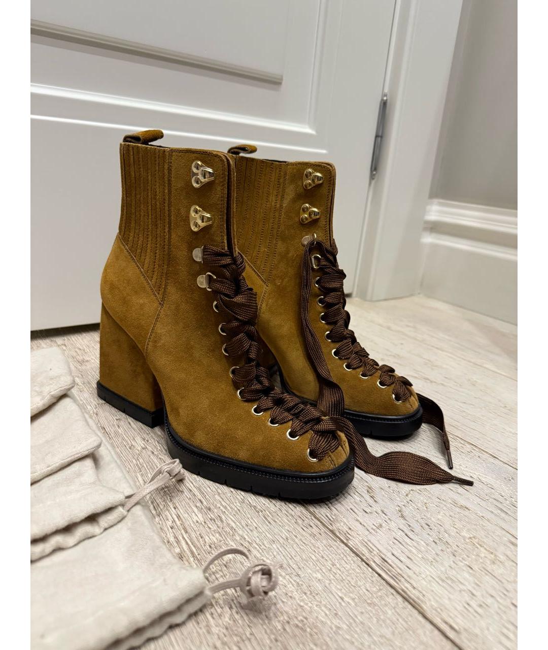 SANTONI Коричневые замшевые ботильоны, фото 5