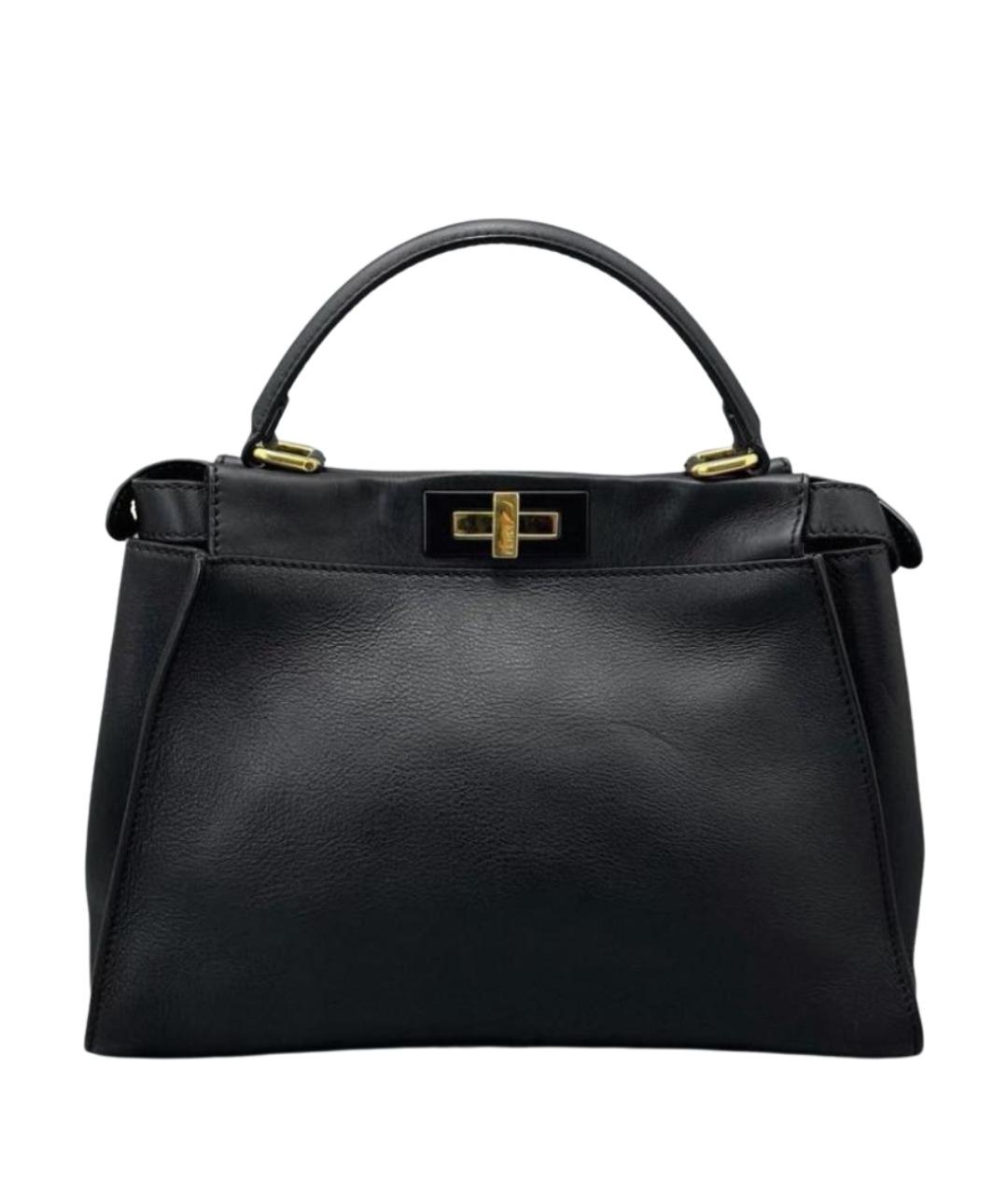 FENDI Черная кожаная сумка через плечо, фото 1