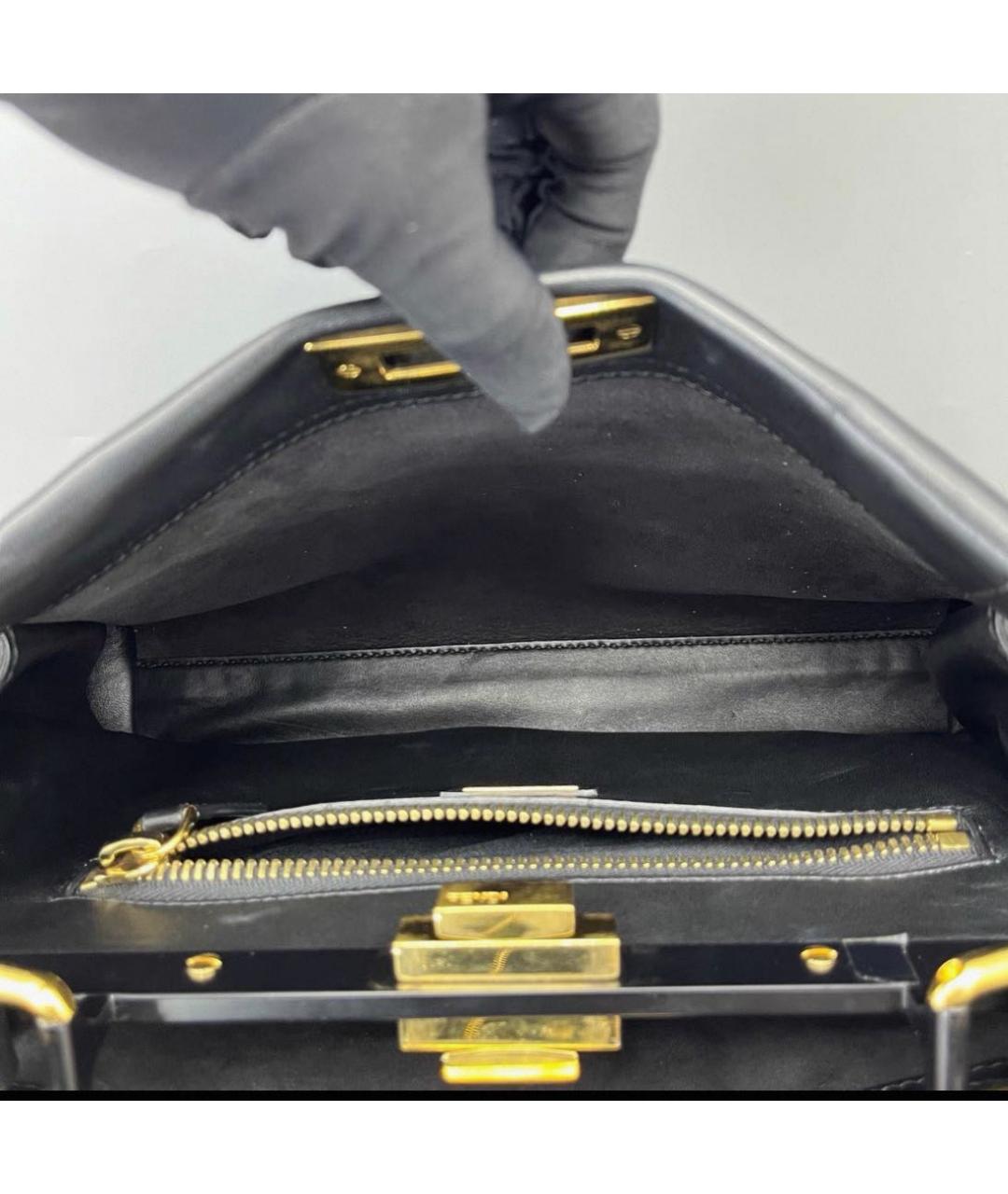 FENDI Черная кожаная сумка через плечо, фото 4