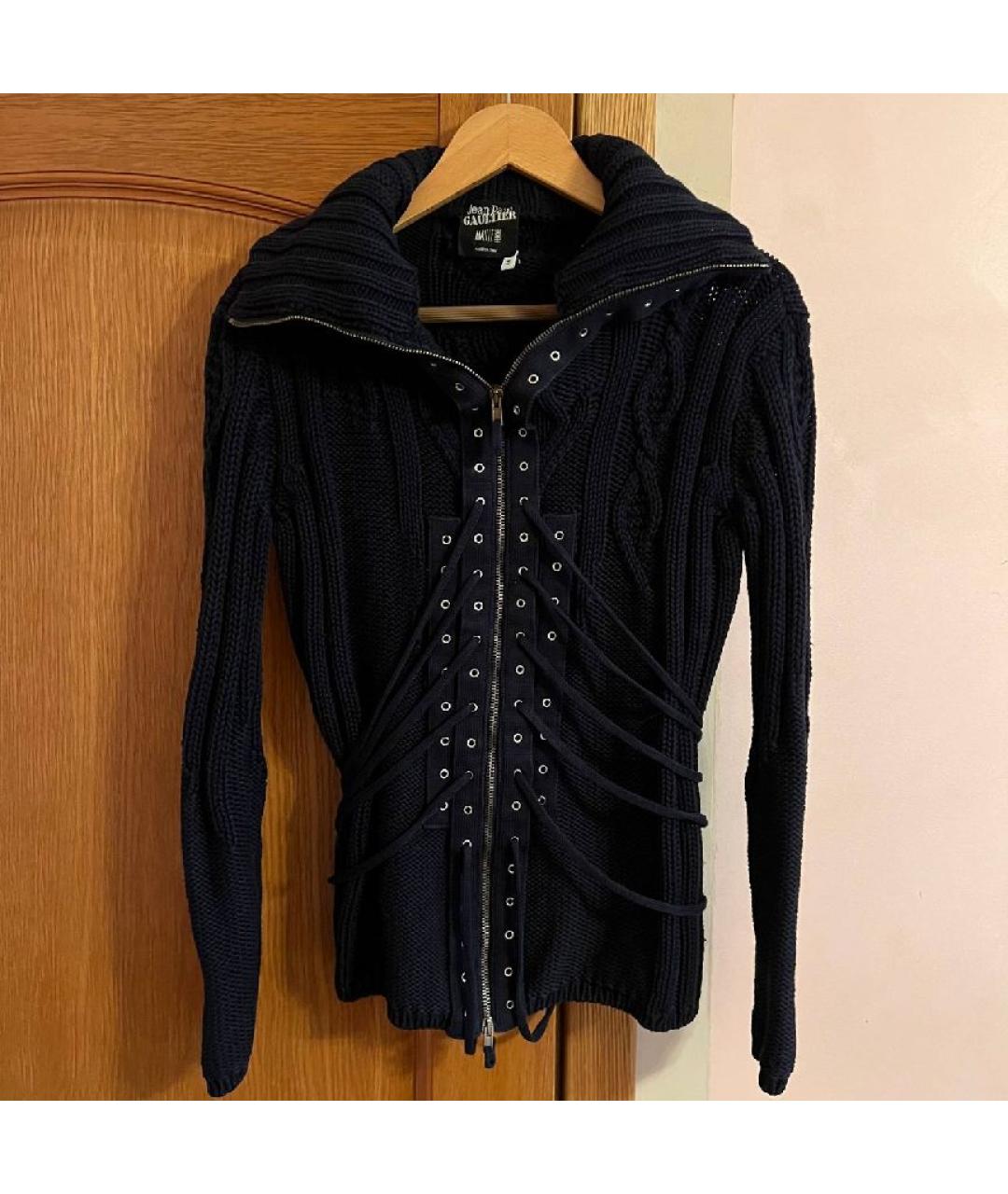 JEAN PAUL GAULTIER Темно-синий шерстяной кардиган, фото 8