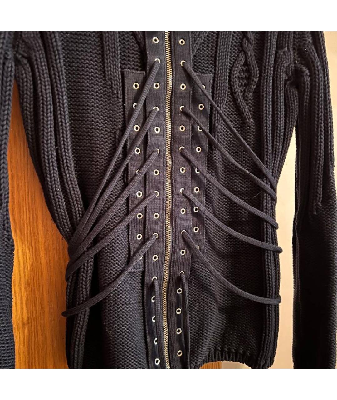 JEAN PAUL GAULTIER Темно-синий шерстяной кардиган, фото 4