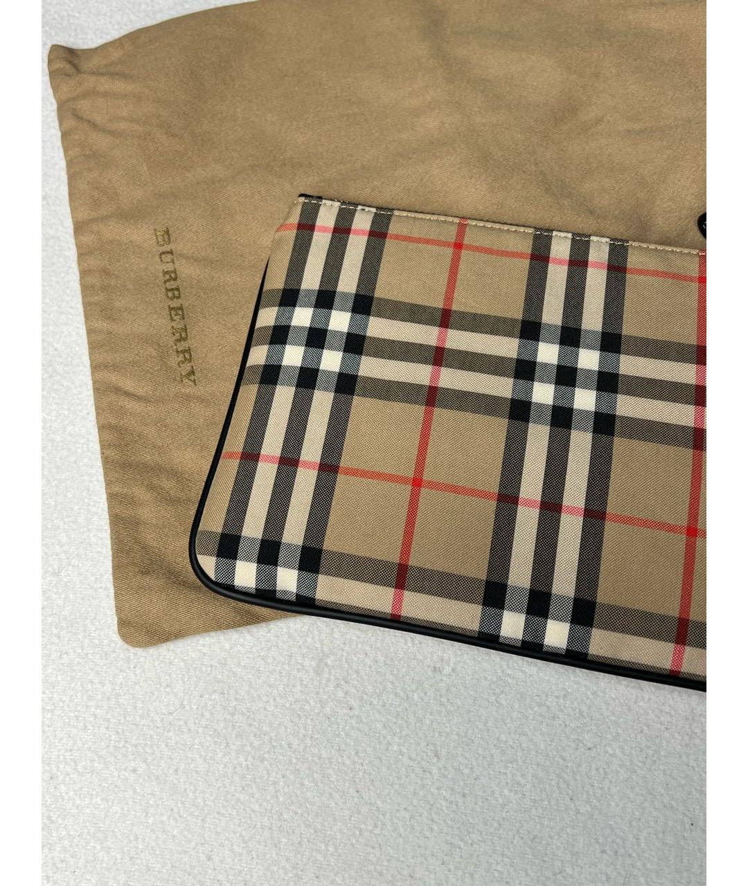 BURBERRY Бежевая тканевая косметичка, фото 5