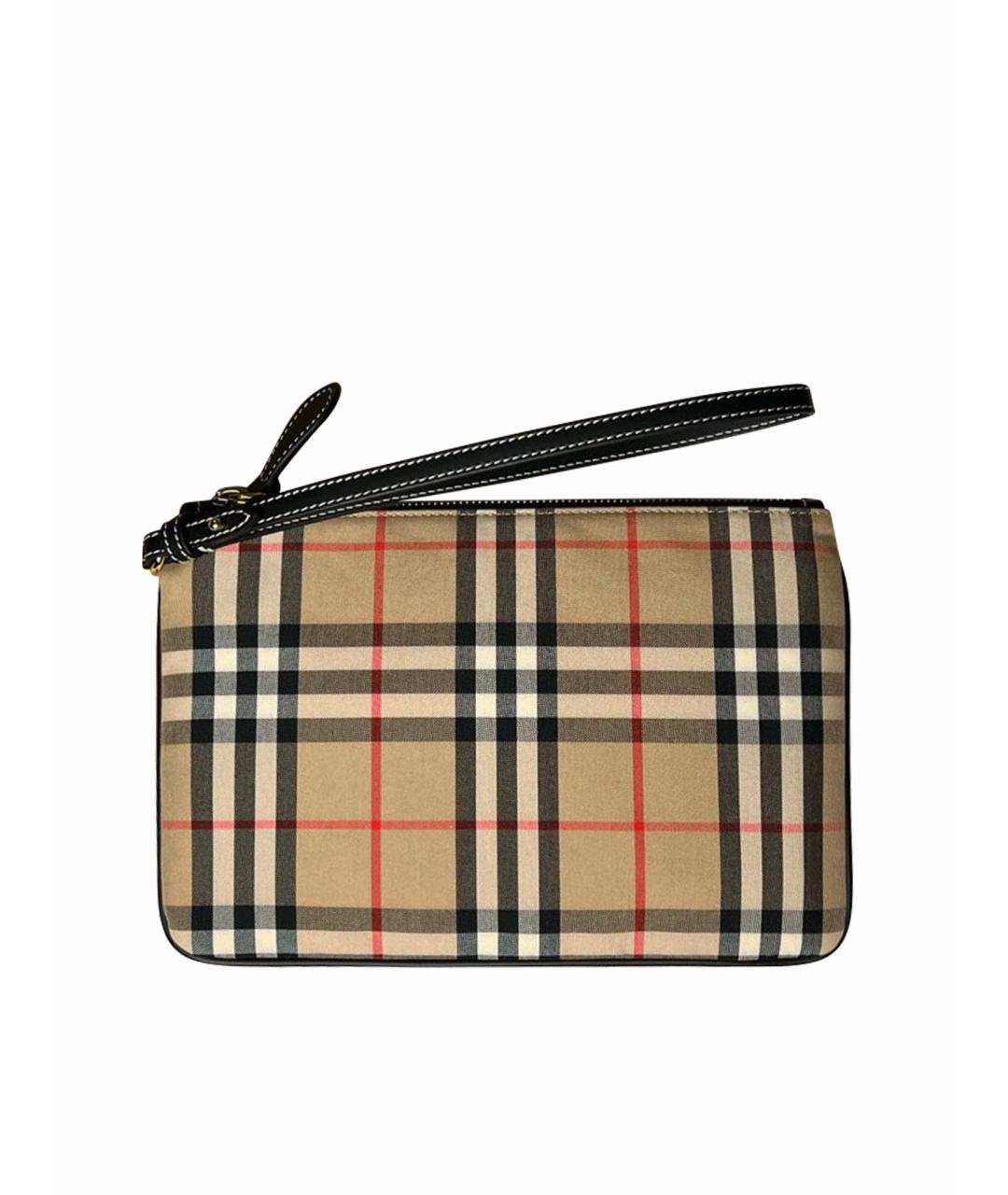 BURBERRY Бежевая тканевая косметичка, фото 1