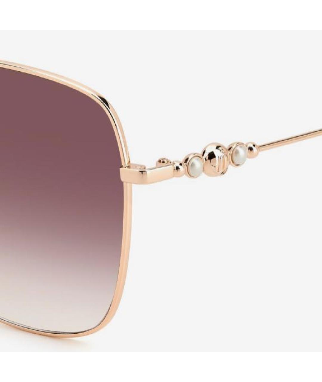 JIMMY CHOO Розовые металлические солнцезащитные очки, фото 3