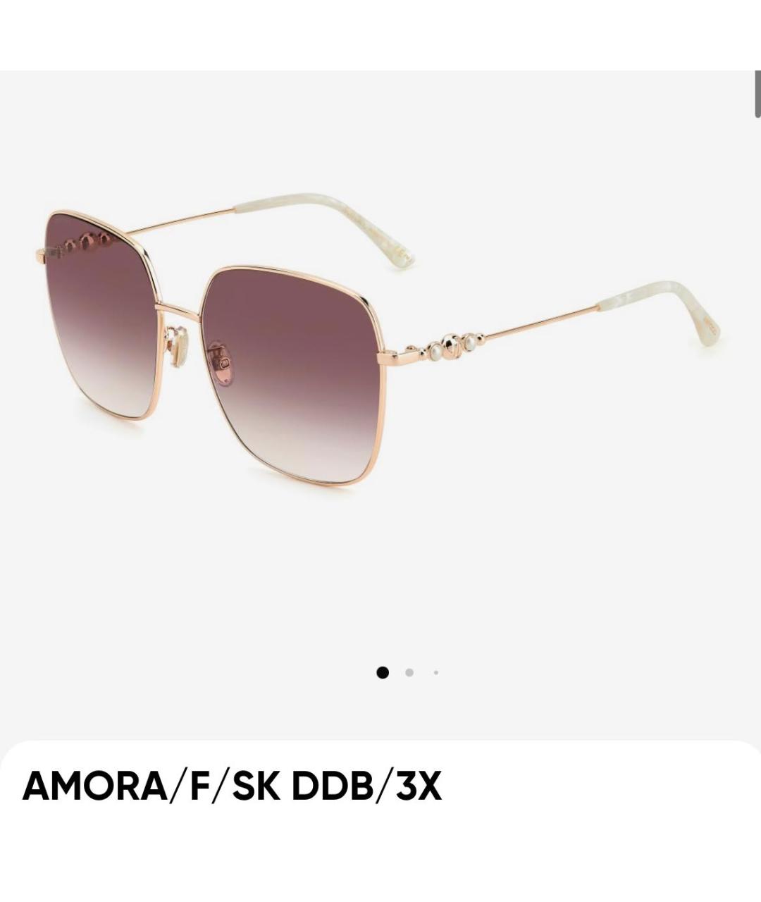 JIMMY CHOO Розовые металлические солнцезащитные очки, фото 5