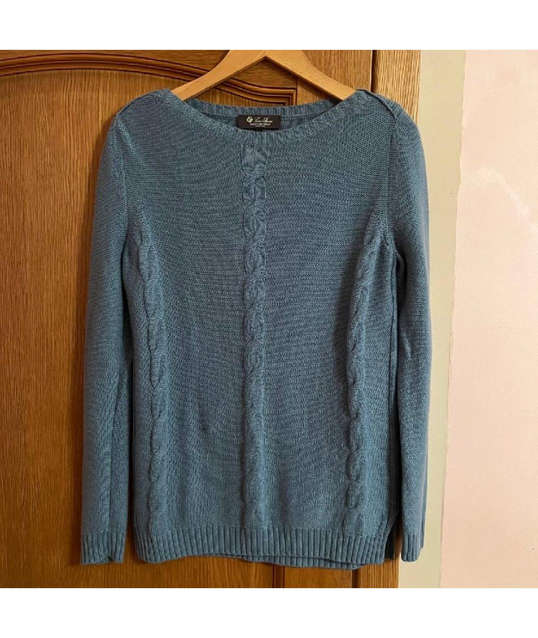 LORO PIANA Голубой кашемировый джемпер / свитер, фото 9
