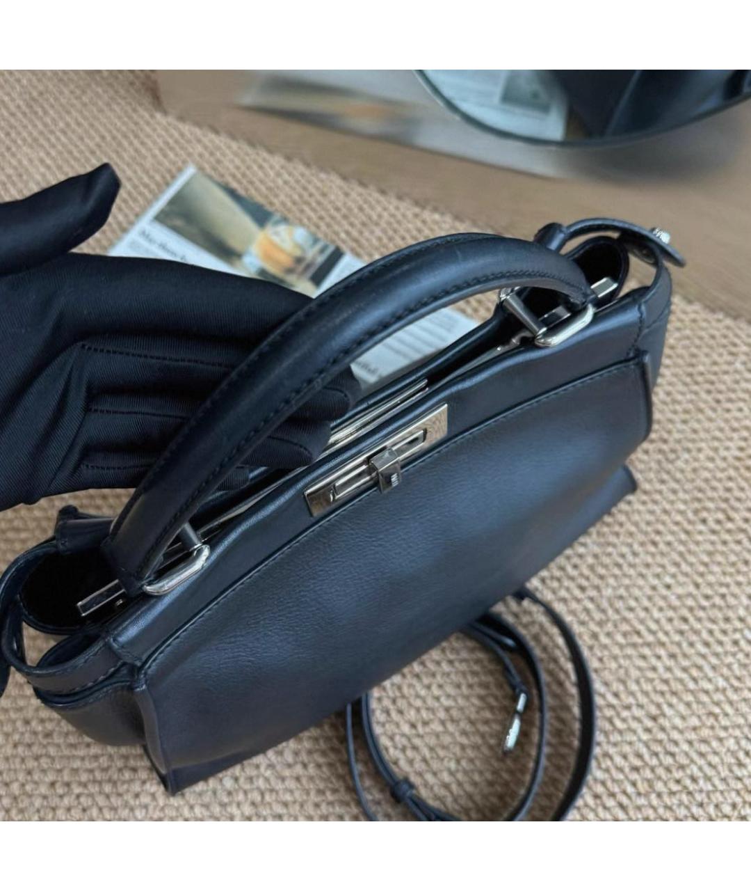 FENDI Черная кожаная сумка через плечо, фото 2