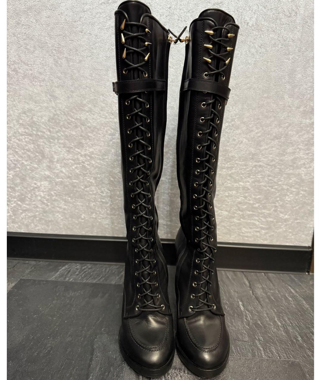 GIVENCHY Черные кожаные сапоги, фото 2