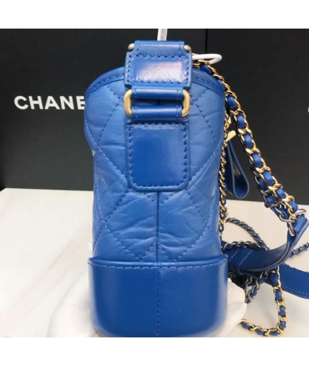 CHANEL Синяя кожаная сумка через плечо, фото 4