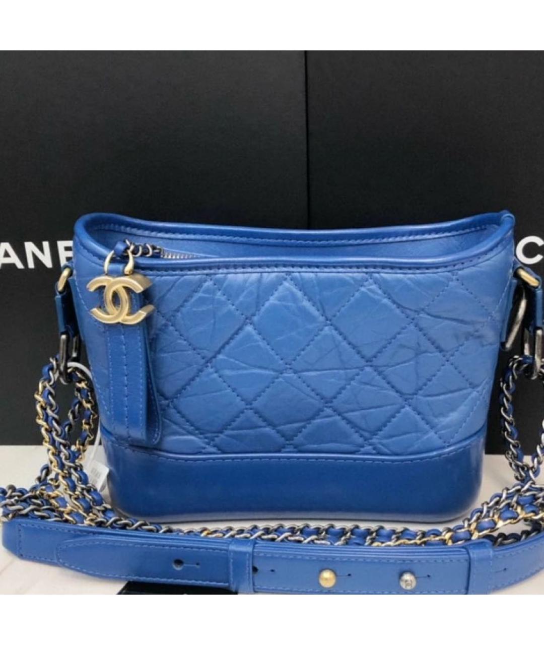CHANEL Синяя кожаная сумка через плечо, фото 2
