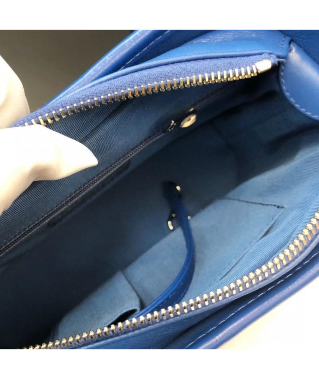 CHANEL Синяя кожаная сумка через плечо, фото 5