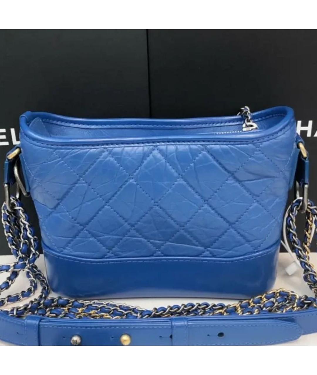 CHANEL Синяя кожаная сумка через плечо, фото 3