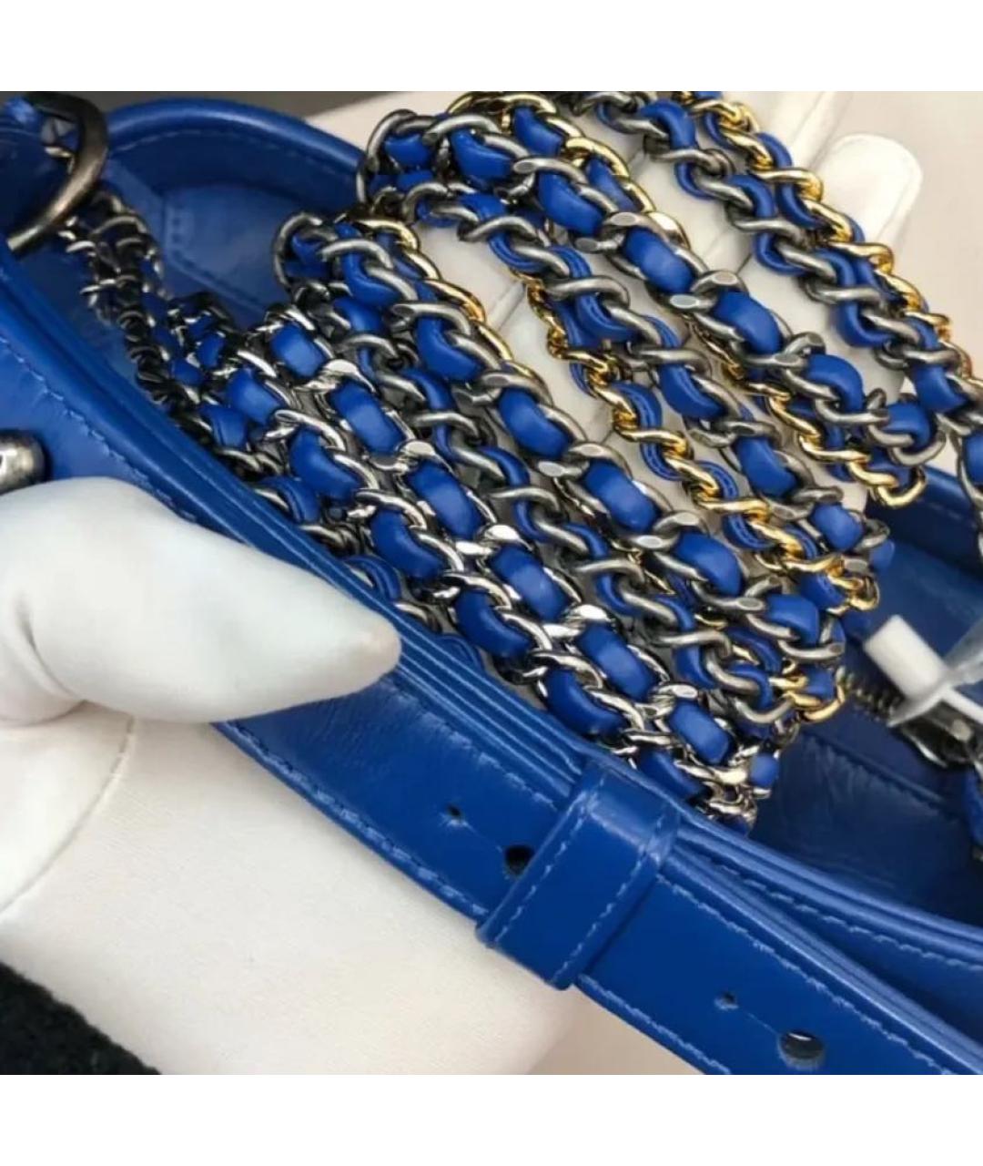 CHANEL Синяя кожаная сумка через плечо, фото 6