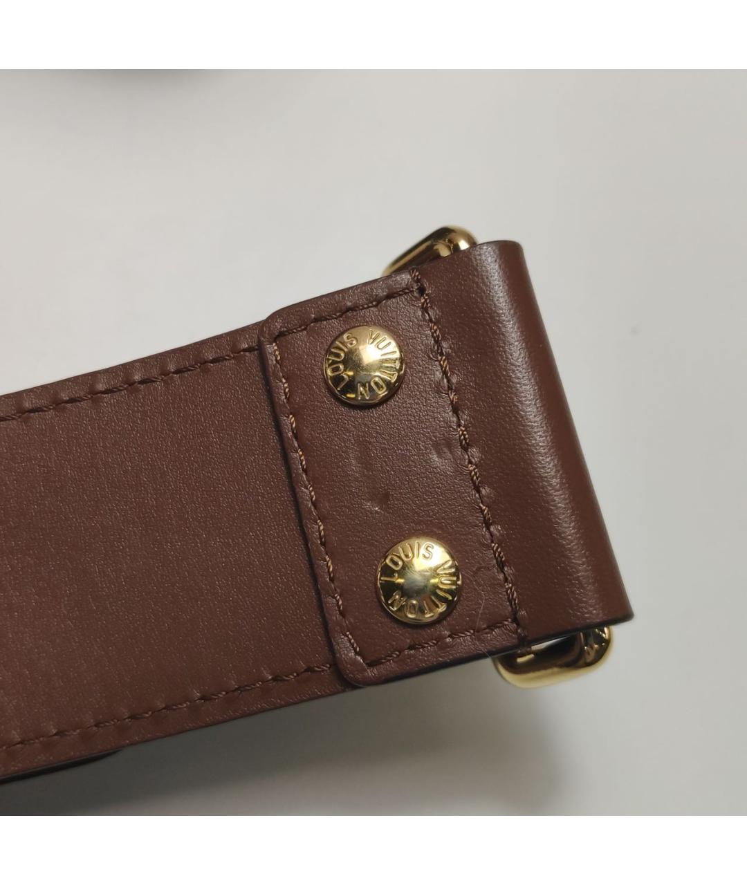 LOUIS VUITTON Коричневая кожаная сумка через плечо, фото 6