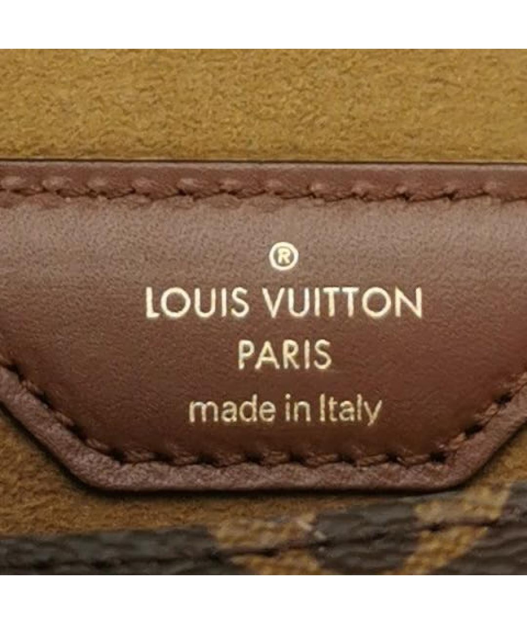 LOUIS VUITTON Коричневая кожаная сумка через плечо, фото 7