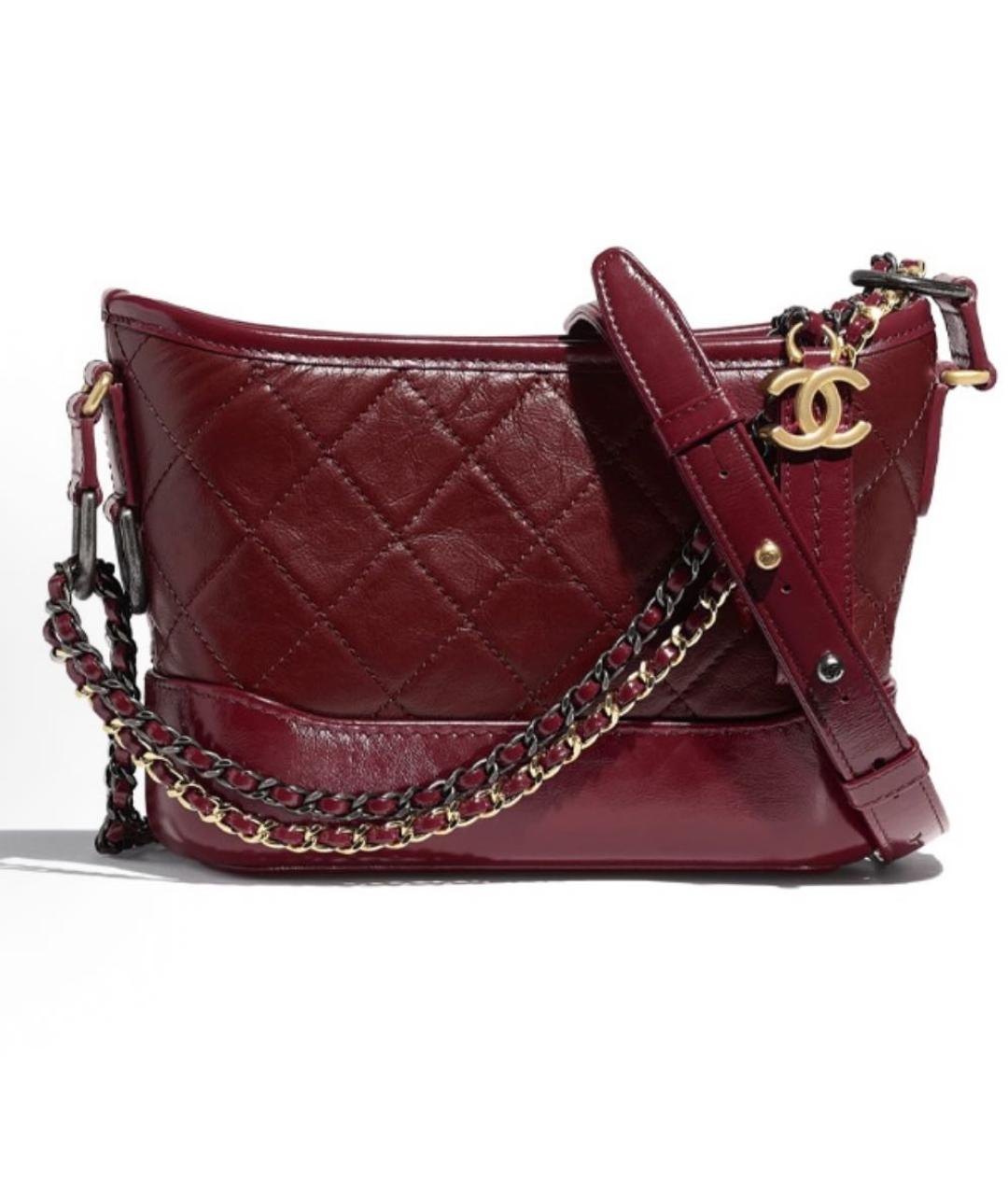 CHANEL Бордовая кожаная сумка через плечо, фото 6