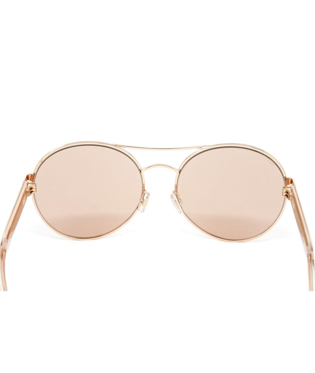 JIMMY CHOO Золотые металлические солнцезащитные очки, фото 5