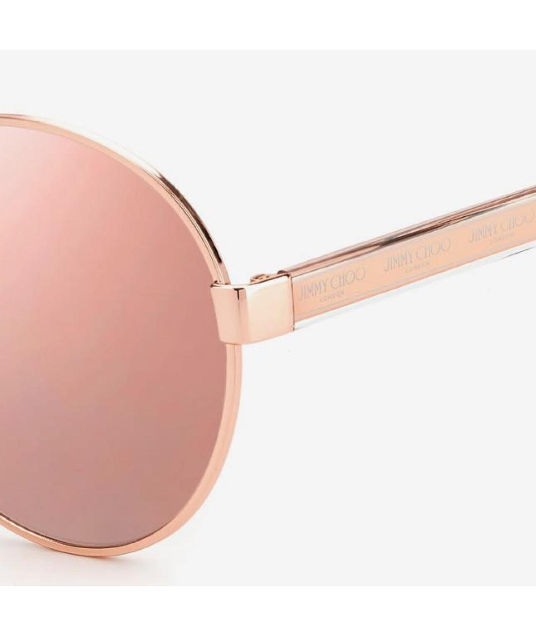JIMMY CHOO Золотые металлические солнцезащитные очки, фото 3