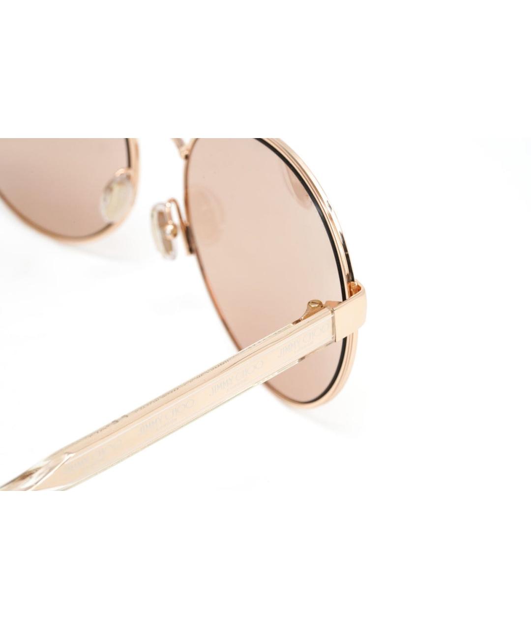 JIMMY CHOO Золотые металлические солнцезащитные очки, фото 4