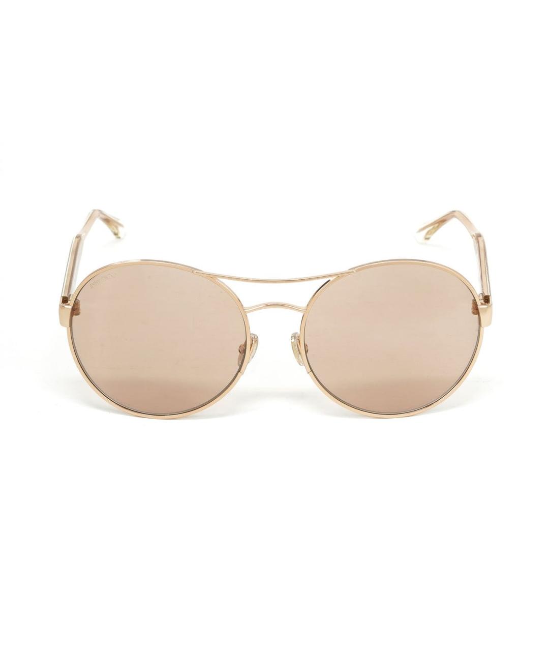 JIMMY CHOO Золотые металлические солнцезащитные очки, фото 1