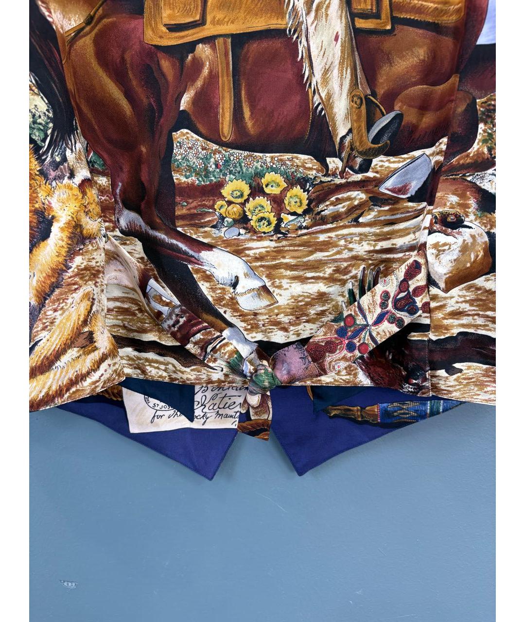 HERMES Мульти шелковый жилет, фото 7