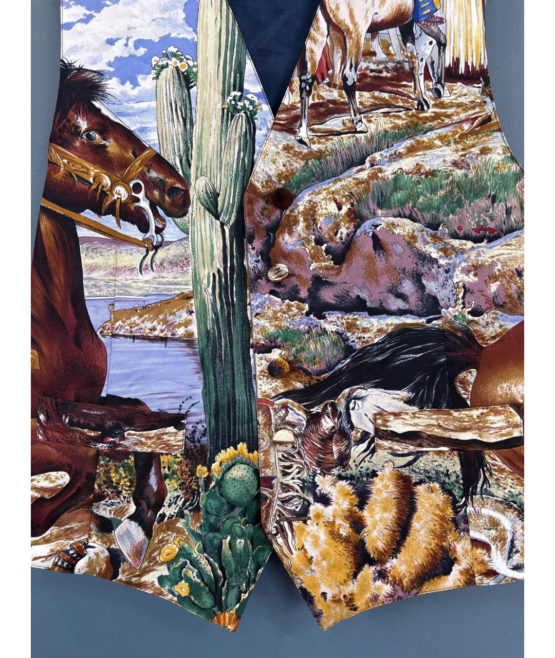 HERMES Мульти шелковый жилет, фото 6