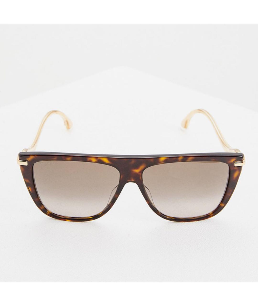 JIMMY CHOO Коричневые пластиковые солнцезащитные очки, фото 5